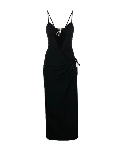 Christopher Esber Nebular Wrap Midi Dress In Black