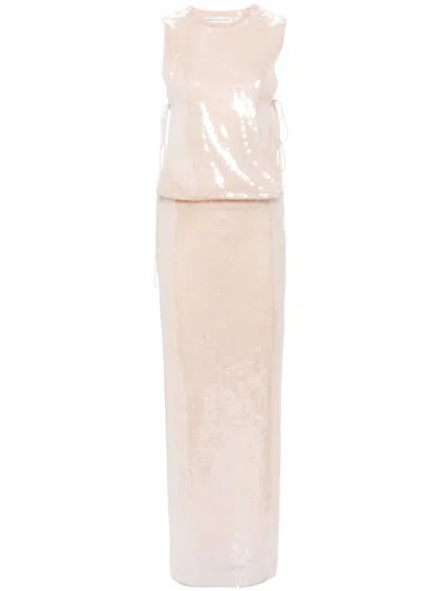 Christopher Esber Lucent Sequined Gown In Neutrals