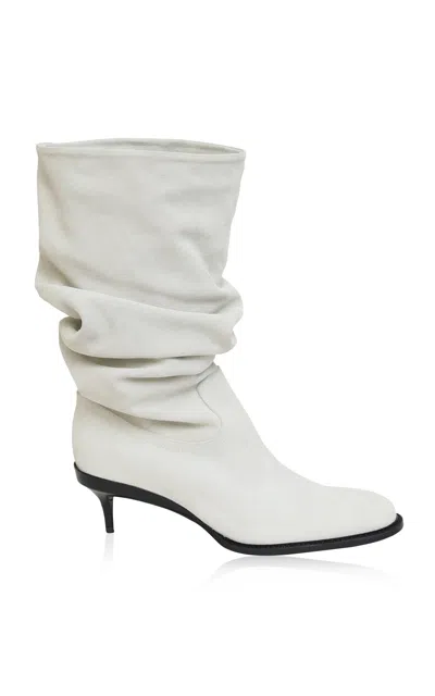 Christopher Esber Niki Collapse Suede Boot In White