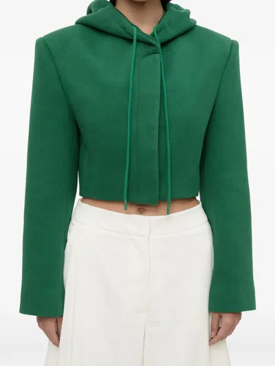 Christopher Esber Noa Cropped-fit Hooded Jacket In Green