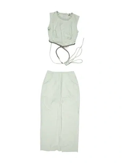 Pre-owned Christopher Esber Nylon Crystal Embellishments Skirt Set In Green