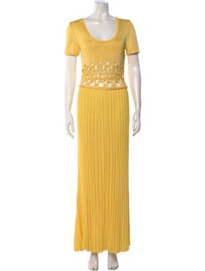 Pre-owned Christopher Esber Nylon Long Dress In Yellow