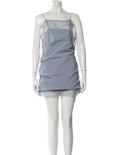 Pre-owned Christopher Esber Nylon Mini Dress W/ Tags In Blue