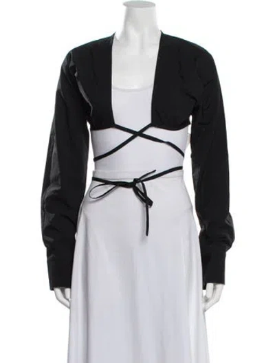 Pre-owned Christopher Esber Nylon V-neck Top In Black