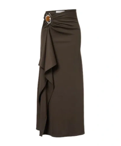 Christopher Esber Occhio Embellished Jersey Maxi Skirt In Black