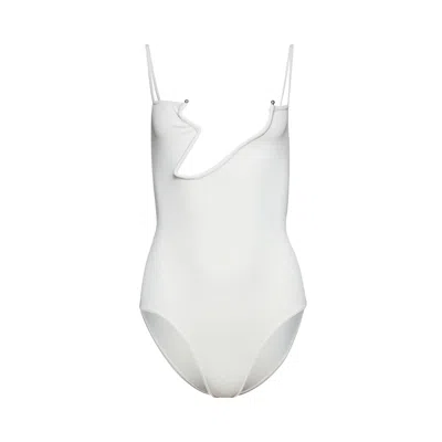 Pre-owned Christopher Esber Odessa Arced Knitted Bodysuit 'white' | Women's Size M