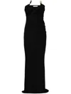 Christopher Esber Odessa Arced Strapless Gown Dress In Black