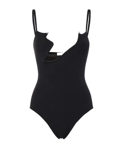 Christopher Esber Odessa Cut-out Knitted Bodysuit In Black