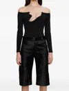 Christopher Esber Curved Knit Long-sleeved Top In Black