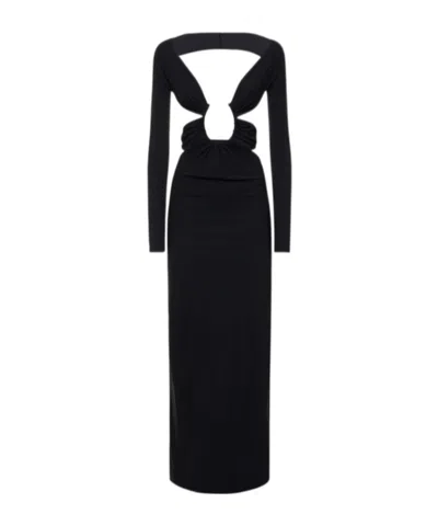 Christopher Esber Odessa Ruched Cutout Jersey Long Dress In Black