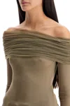 Christopher Esber 'off-shoulder Sonora Top In In Gray