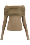 Christopher Esber 'off-shoulder Sonora Top In In Gray