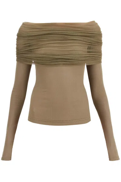 Christopher Esber Women's 'off-shoulder Sonora Top In In Brown