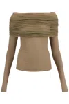 Christopher Esber 'off-shoulder Sonora Top In In Gray