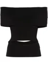 Christopher Esber 'ribbed Knit Off-shoulder In Black