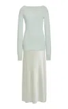Christopher Esber Off-the-shoulder Cashmere-silk Maxi Dress In Multi