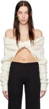 Christopher Esber Off-white Boucle Knit Shrug Sweater In Cream