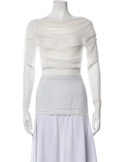 Pre-owned Christopher Esber Off-the-shoulder Long Sleeve Top In Neutrals