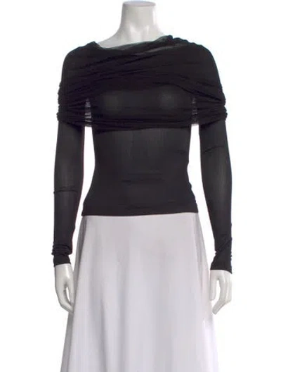 Pre-owned Christopher Esber Off-the-shoulder Long Sleeve Top W/ Tags In Black