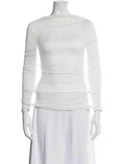 Pre-owned Christopher Esber Off-the-shoulder Long Sleeve Top In White
