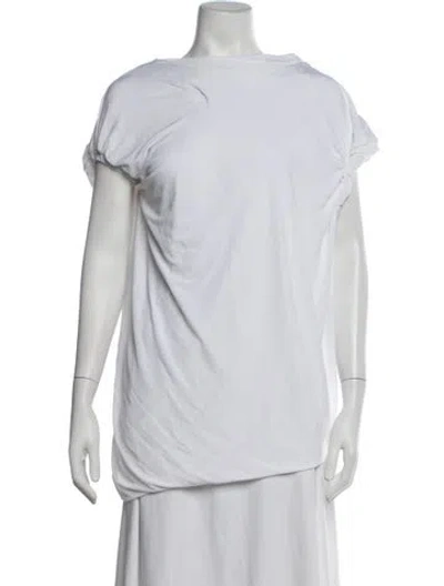 Pre-owned Christopher Esber Off-the-shoulder Short Sleeve Top In White