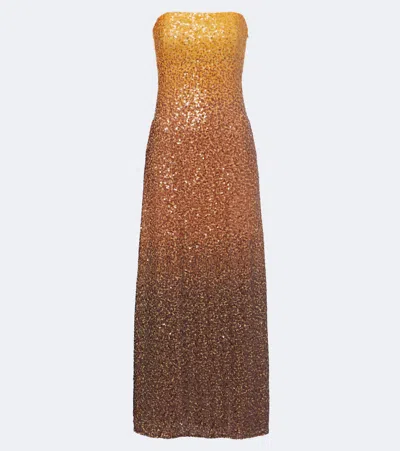 Christopher Esber Ombré Sequined Gown In Orange