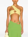 Christopher Esber One-shoulder Cut-out Top In Yellow