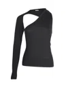 Christopher Esber One-shoulder Knitted Top In Black Wool In Black