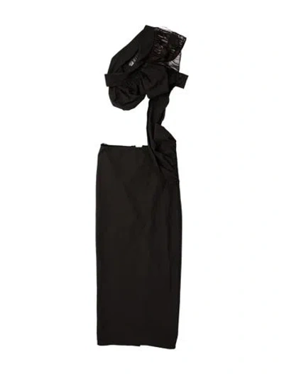 Pre-owned Christopher Esber One-shoulder Long Dress In Black