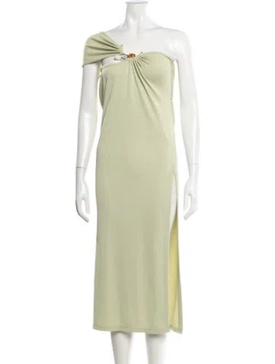 Pre-owned Christopher Esber One-shoulder Long Dress In Green