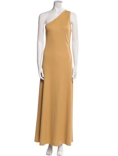Pre-owned Christopher Esber One-shoulder Long Dress In Neutral