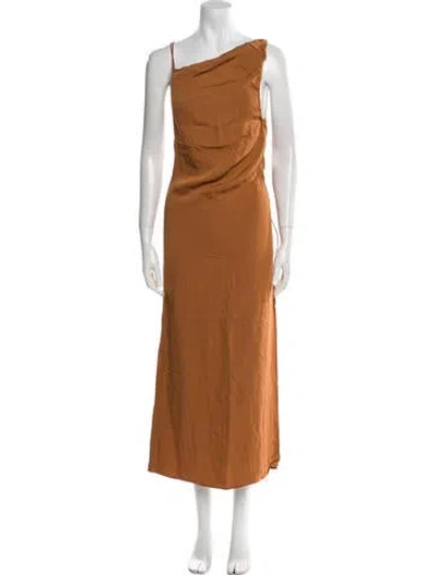 Pre-owned Christopher Esber One-shoulder Long Dress In Neutral