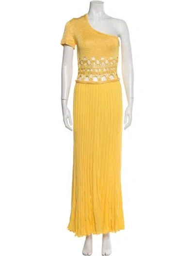Pre-owned Christopher Esber One-shoulder Long Dress W/ Tags In Yellow