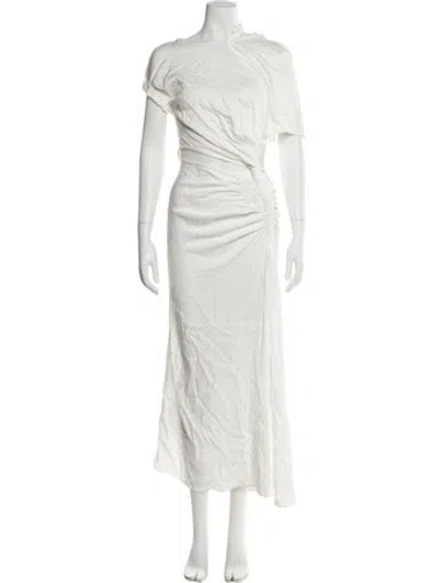 Pre-owned Christopher Esber One-shoulder Long Dress In White
