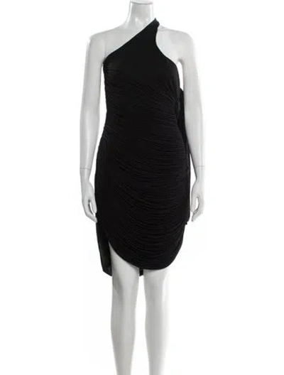 Pre-owned Christopher Esber One-shoulder Mini Dress In Black
