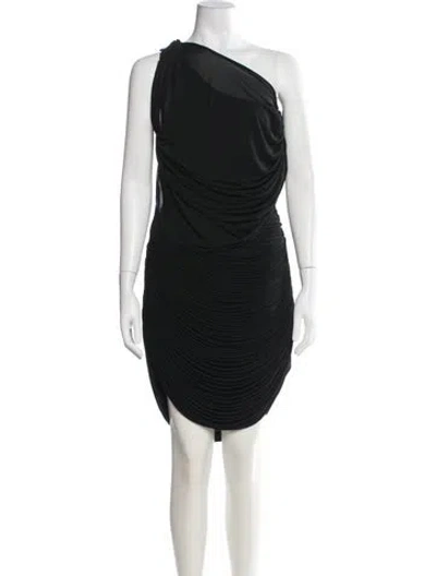 Pre-owned Christopher Esber One-shoulder Mini Dress In Black
