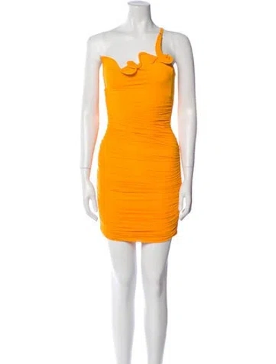 Pre-owned Christopher Esber One-shoulder Mini Dress In Orange
