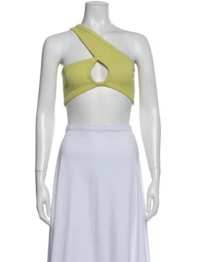 Pre-owned Christopher Esber One-shoulder Sleeveless Crop Top In Neutral