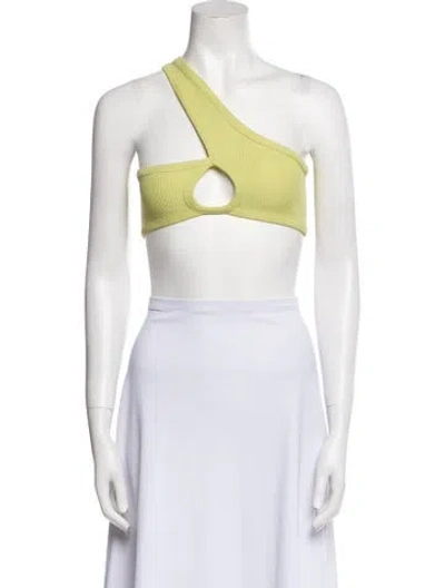Pre-owned Christopher Esber One-shoulder Sleeveless Crop Top In White