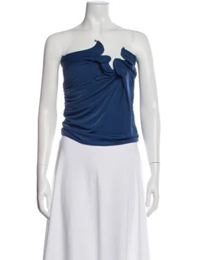 Pre-owned Christopher Esber One-shoulder Sleeveless Top W/ Tags In Blue