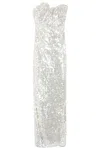 Christopher Esber Opaline Sequin Strapless Gown In White