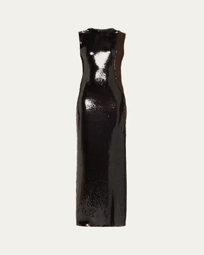 Christopher Esber Opaline Sequin Cut-out Dress In Black