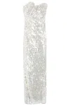 Christopher Esber Opaline Sequin Strapless Gown In Glisten Clear