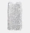 Christopher Esber Opaline Sequined Midi Skirt In Silver