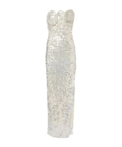 Christopher Esber Opaline Sequined Strapless Gown In Multi