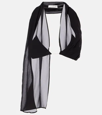 Christopher Esber Open-back Silk Georgette Top In Black
