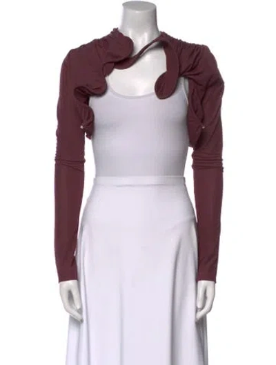 Pre-owned Christopher Esber Open Front Long Sleeve Crop Top W/ Tags In Multi