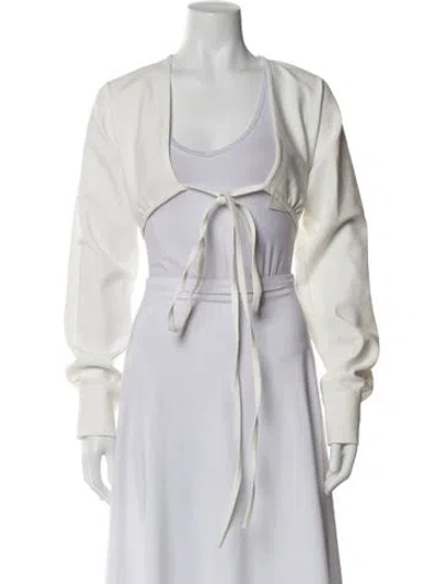 Pre-owned Christopher Esber Open Front Long Sleeve Top W/ Tags In White