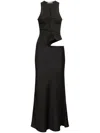Christopher Esber Open Twist Satin Tank Dress Black In Black