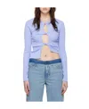Christopher Esber Blue Open Twist Long Sleeve T-shirt In Blue